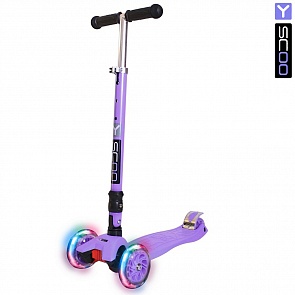 Трехколесный самокат Y-Scoo 35 Maxi Fix Shine, фиолетовый, со светящимися колесами (Y-Scoo, 6103rt)